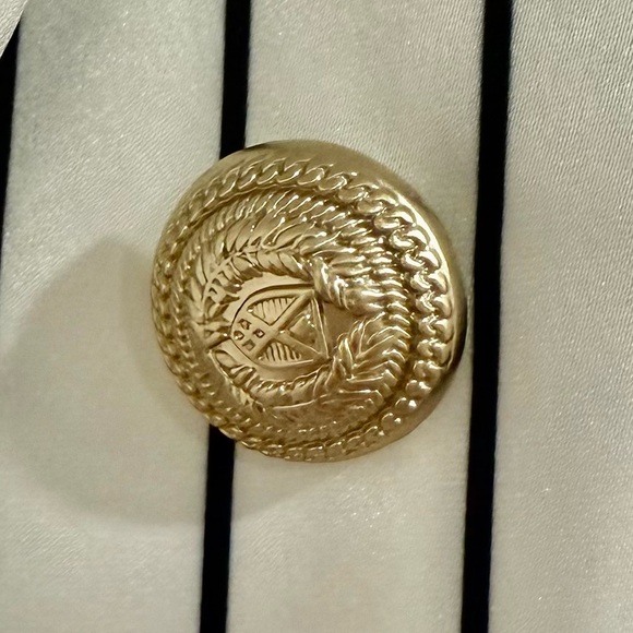 Generation Love Womens White Pinstripe Leighton Satin Blazer - Picture 10 of 12